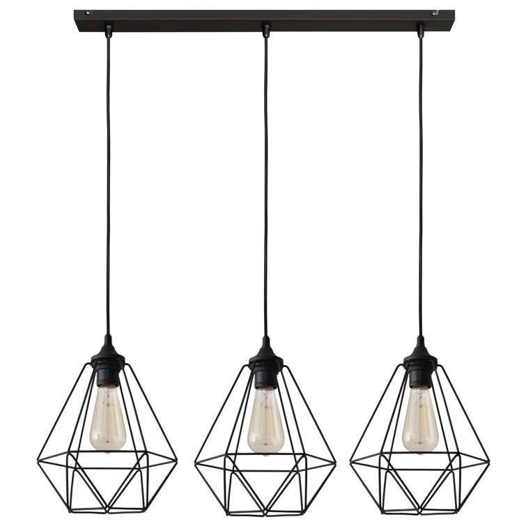 Oliver Vesper 3Light Kitchen Island Geometric Pendant & Reviews